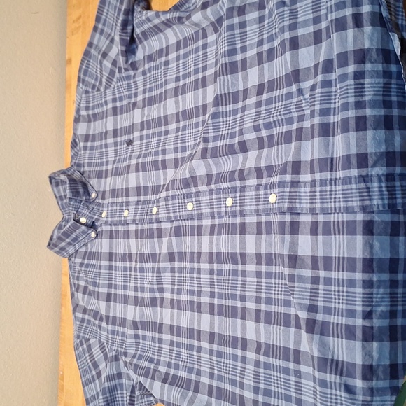 Polo Ralph Lauren Navy Blue Plaid‎ Shortsleeve Button Down XL - Picture 9 of 10